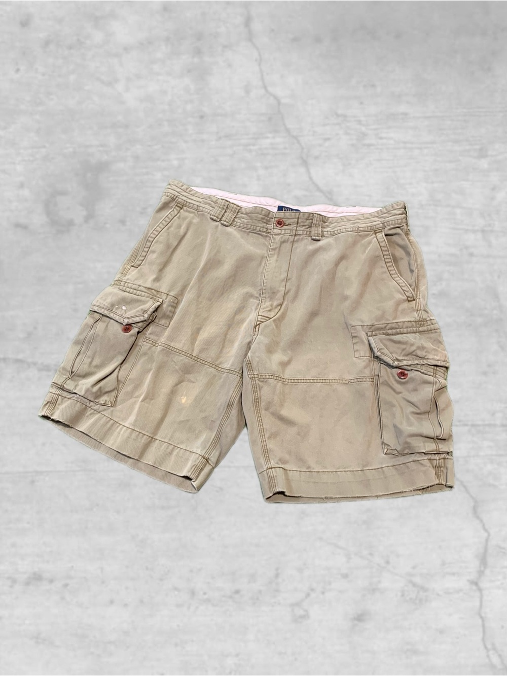 Polo Ralph Lauren - Men's cargo shorts, khaki/beige, cotton, utility style